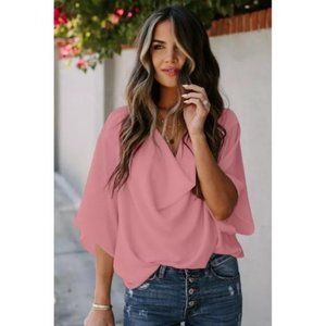 Pink Draped Blouse
